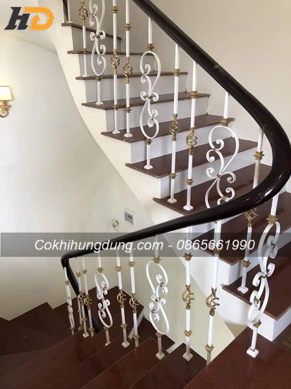 mẫu cầu thang sắt nghệ thuật đẹp 12
