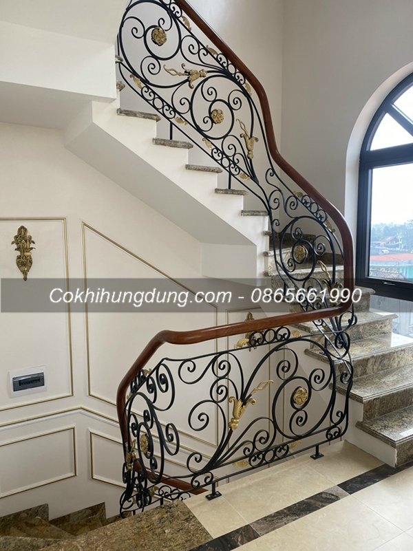 Mẫu cầu thang sắt nghệ thuật đẹp 6