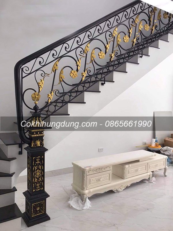 mẫu cầu thang sắt nghệ thuật đẹp 9