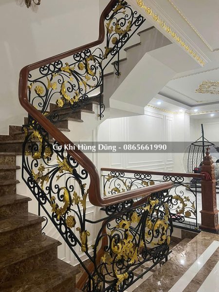 Mẫu cầu thang sắt nghệ thuật đẹp 2