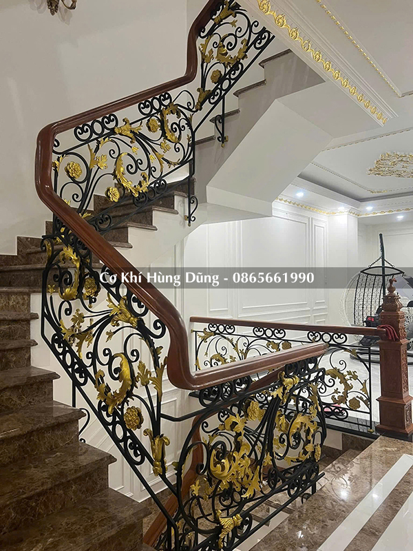 Mẫu cầu thang sắt nghệ thuật đẹp 2