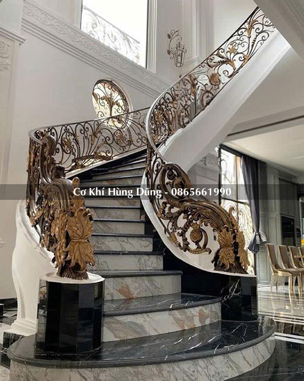 Mẫu cầu thang sắt nghệ thuật đẹp 5