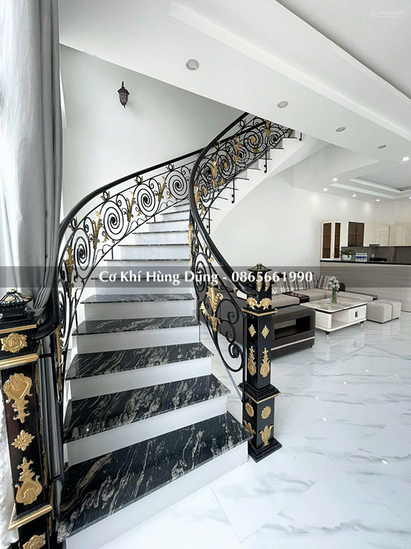 Mẫu cầu thang sắt nghệ thuật đẹp 3