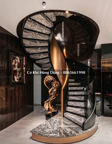 mẫu cầu thang xoắn ốc đẹp ms165