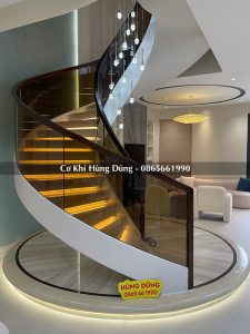 mẫu cầu thang xoắn ốc đẹp, hiện đại