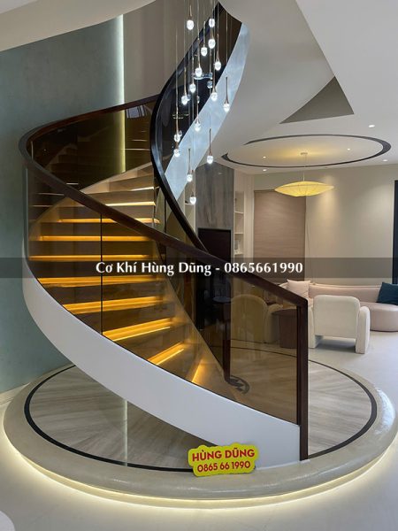 mẫu cầu thang xoắn ốc đẹp, hiện đại