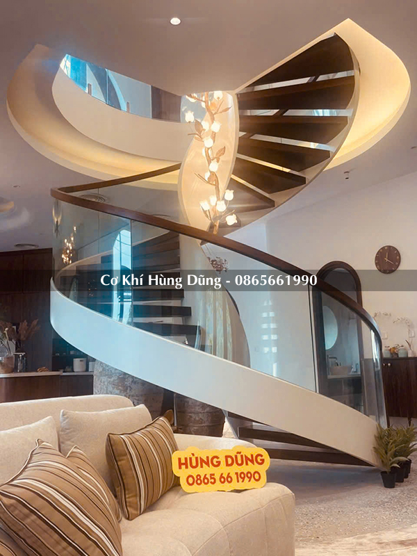 mẫu cầu thang xoắn ốc đẹp ms10