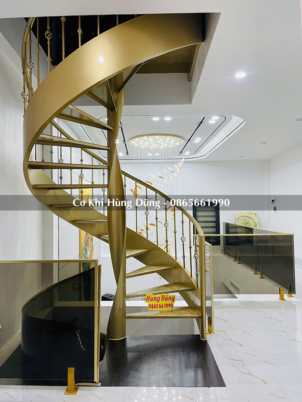 mẫu cầu thang xoắn ốc đẹp ms7